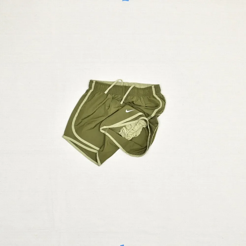 Nike Women Athletic Sweat Shorts Run Drawstring Polyester Green Size XS Dri fit - Picture 2 of 8